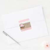 Cupcake Bakkerij Schattige Kant Vierkante Sticker (Envelop)