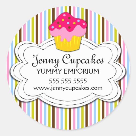 Cupcake Bakkerij Stickers (Voorkant)