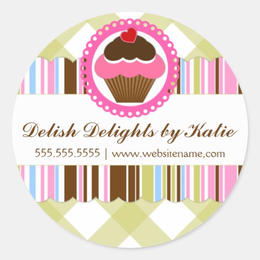Cupcake Bakkerij Stickers (Voorkant)