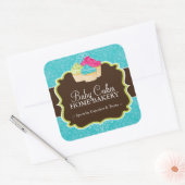 Cupcake Bakkerij Verpakking Stickers (Envelop)