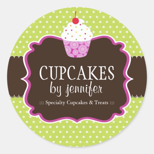 Cupcake Bakkerij Verpakking Stickers (Voorkant)