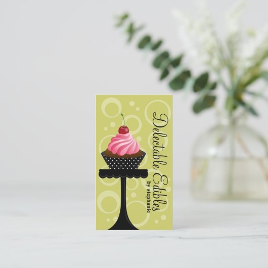 Cupcake bakkerij visitekaartje (Staand voorkant)