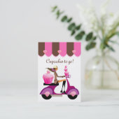 Cupcake bakkerij Visitekaartje scooter Girl Pink (Staand voorkant)