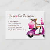 Cupcake bakkerij Visitekaartje scooter Girl Pink (Achterkant)
