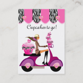 Cupcake bakkerij Visitekaartje scooter Girl Zebra