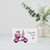 Cupcake bakkerij Visitekaartje scooter Zebra (Staand voorkant)