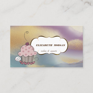Cupcake bakkerij, Waterverf penseel kleurig Visitekaartje