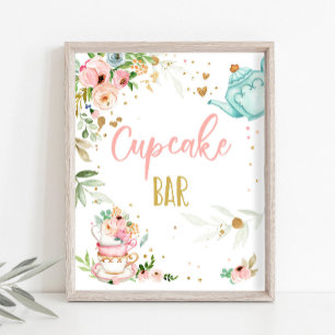 Cupcake Bar Thee Feestje Baby Brouwt Baby Shower Poster
