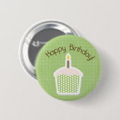 Cupcake Birthday Button (Voorkant /achterkant)