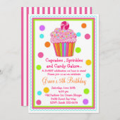 Cupcake Birthday Invitation Kaart (Voorkant / Achterkant)