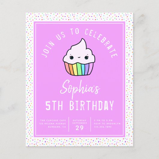 Cupcake Birthday Party Budget (Voorkant)