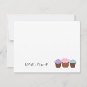 Cupcake Birthday Party Kaart (Achterkant)