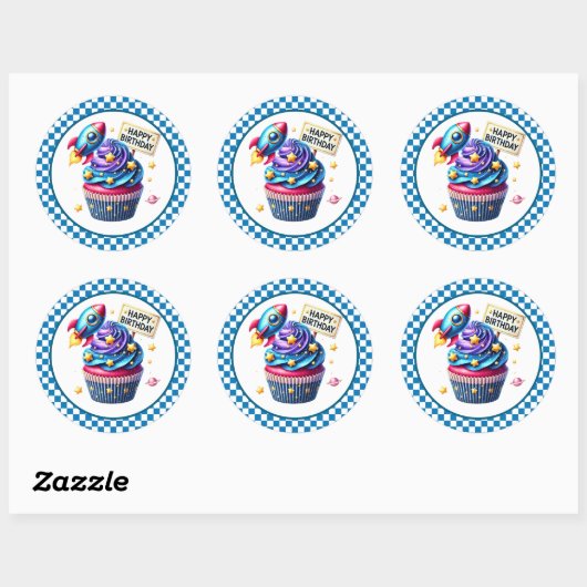 Cupcake Birthday Stickers (Feuille)