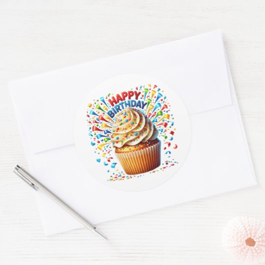 Cupcake Birthday Stickers (Enveloppe)