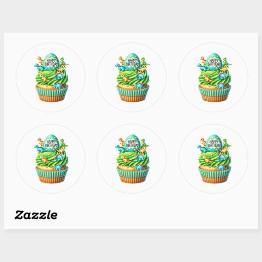 Cupcake Birthday Stickers (Vel)