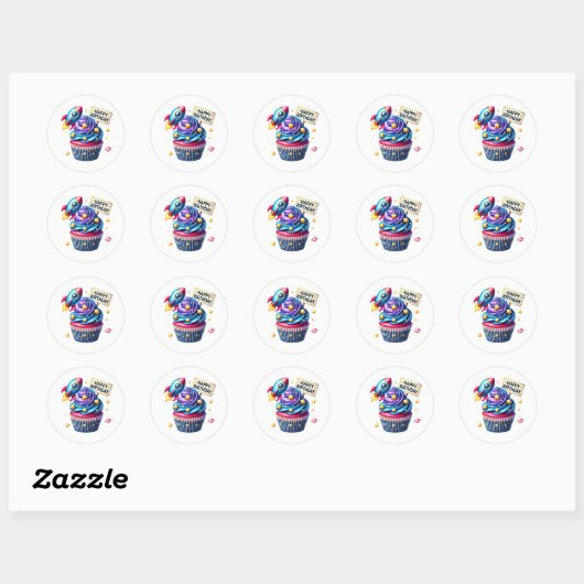 Cupcake Birthday Stickers (Feuille)
