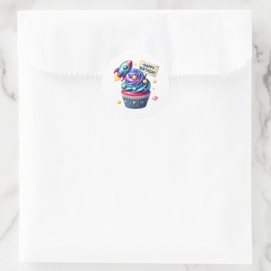 Cupcake Birthday Stickers (Sac)