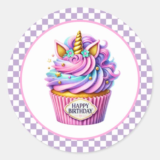 Cupcake Birthday Stickers (Devant)
