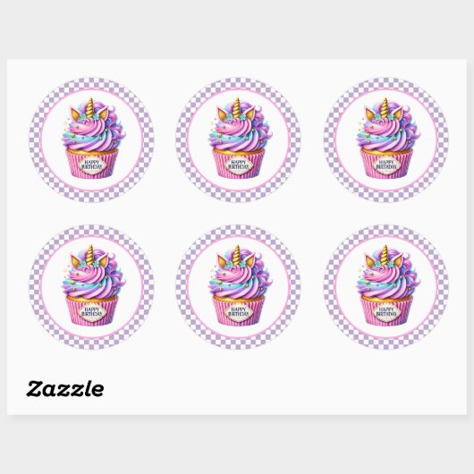 Cupcake Birthday Stickers (Feuille)