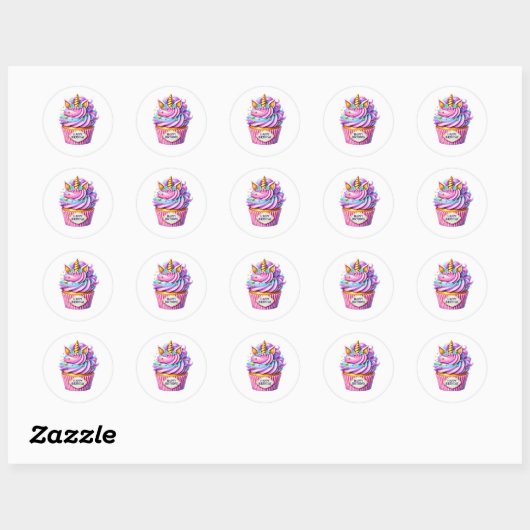 Cupcake Birthday Stickers (Feuille)