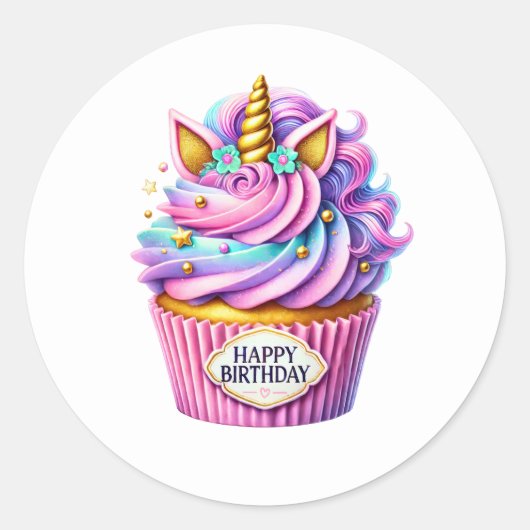 Cupcake Birthday Stickers (Devant)
