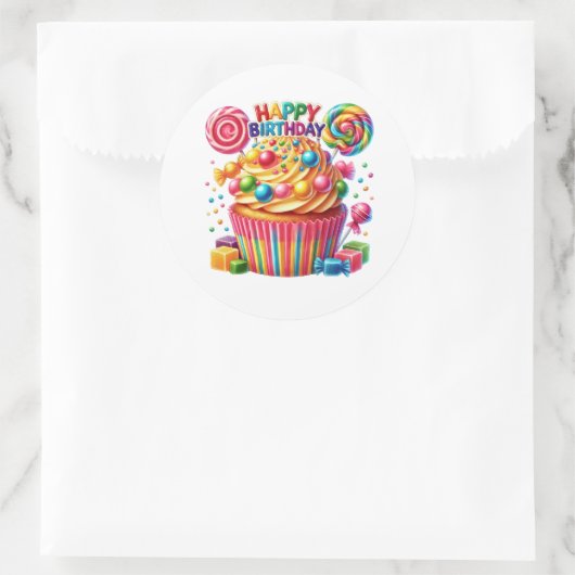 Cupcake Birthday Stickers (Sac)
