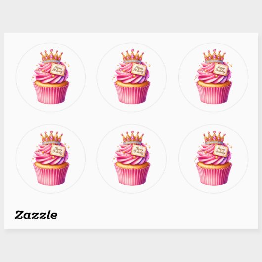 Cupcake Birthday Stickers (Feuille)