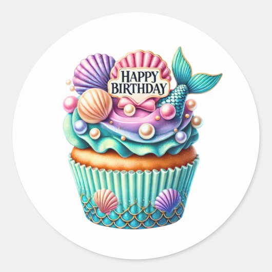 Cupcake Birthday Stickers (Devant)