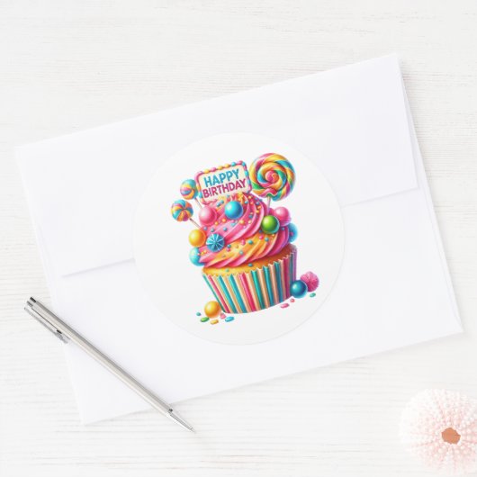 Cupcake Birthday Stickers (Enveloppe)