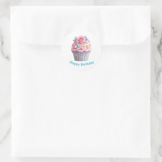 Cupcake Birthday Stickers (Sac)