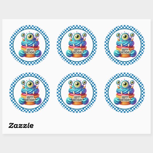 Cupcake Birthday Stickers (Feuille)