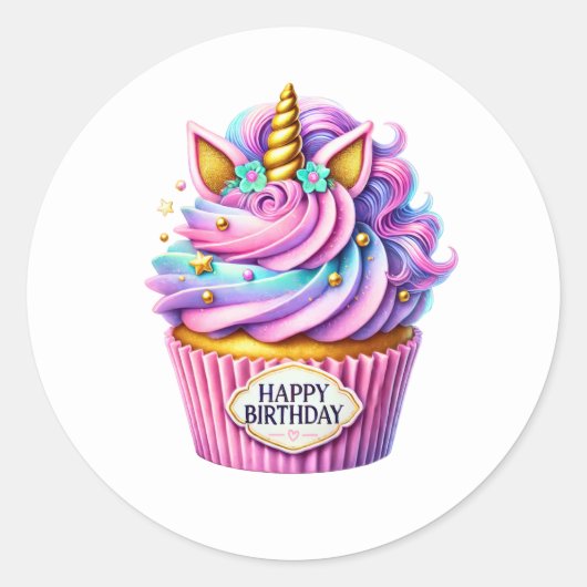 Cupcake Birthday Stickers (Devant)