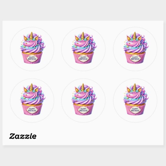 Cupcake Birthday Stickers (Feuille)