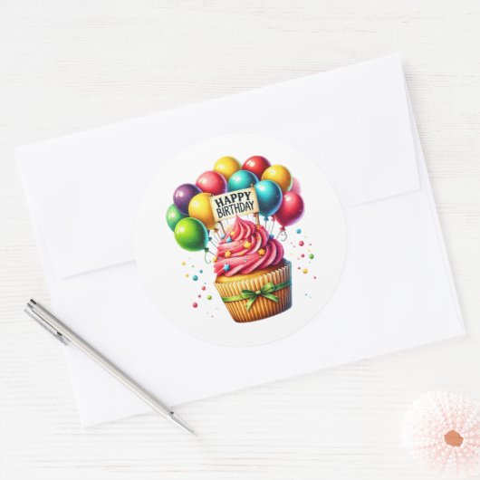 Cupcake Birthday Stickers (Enveloppe)