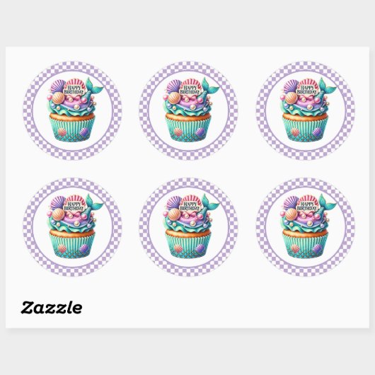 Cupcake Birthday Stickers (Feuille)