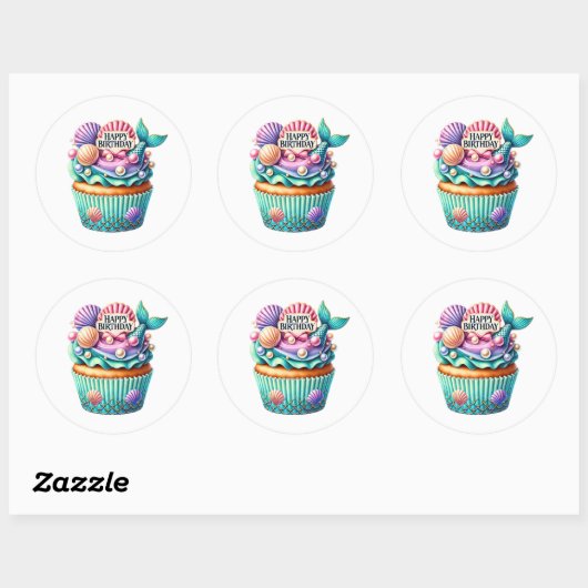 Cupcake Birthday Stickers (Feuille)
