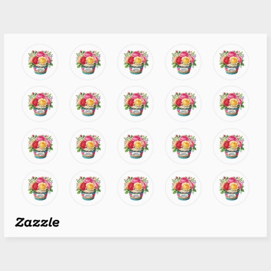 Cupcake Birthday Stickers (Feuille)