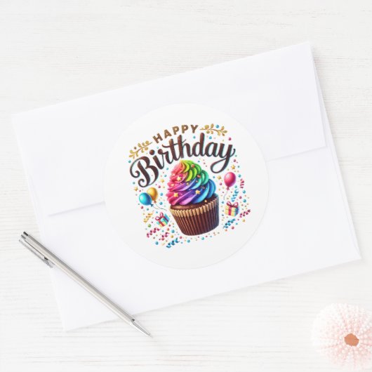 Cupcake Birthday Stickers (Enveloppe)