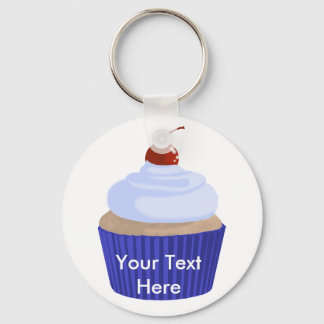 Cupcake-Blue op blauw Sleutelhanger