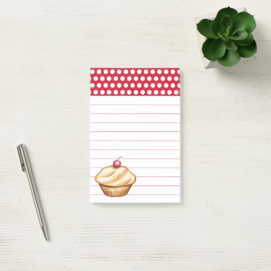 Cupcake boodschappenlijstje Post it notes (Kantoor)