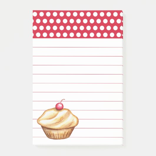 Cupcake boodschappenlijstje Post it notes (Voorkant)