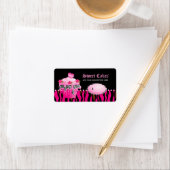 Cupcake boulangerie prix étiquette tigre rose rose (En situation)