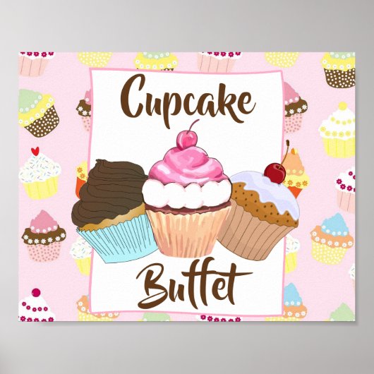 Cupcake Buffet Party Poster (Voorkant)