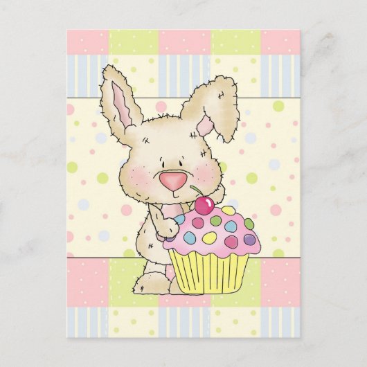 Cupcake Bunny briefkaart (Voorkant)