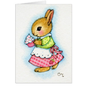 Cupcake Bunny - Cute Rabbit Card