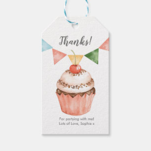 Cupcake bunting Dank u labels   Labels bevoordelen Cadeaulabel
