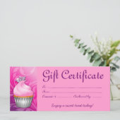 Cupcake Cadeaubon Crown Pink Paars (Staand voorkant)