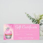 Cupcake Cadeaubon Crown Pink Silver (Staand voorkant)