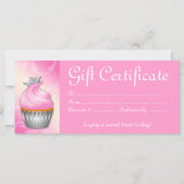 Cupcake Cadeaubon Crown Pink Silver (Voorkant)