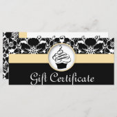 Cupcake Cadeaubon Floral Damask Yellow (Voorkant / Achterkant)